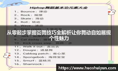从零起步掌握街舞技巧全解析让你舞动自如展现个性魅力